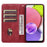 For Samsung Galaxy S26 Case Cherry Blossom Cat Imprinted Leather Phone Cover with Wrist Strap - Red - 2
