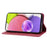 For Samsung Galaxy S26 Case Cherry Blossom Cat Imprinted Leather Phone Cover with Wrist Strap - Red - 4