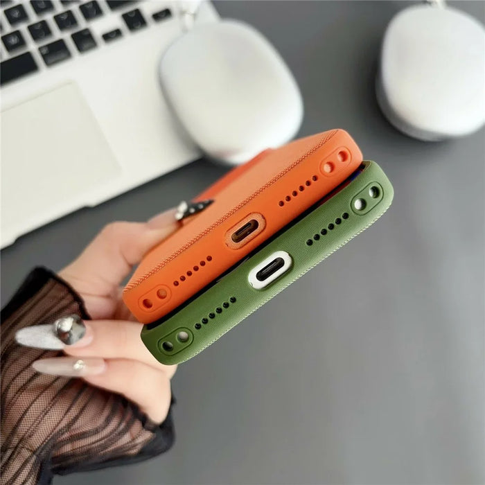 For iPhone 17 Pro Max Magnetic Case with Tempered Glass Screen Protector Fabric Texture PC + TPU Phone Cover Compatible with MagSafe - Blue - 4