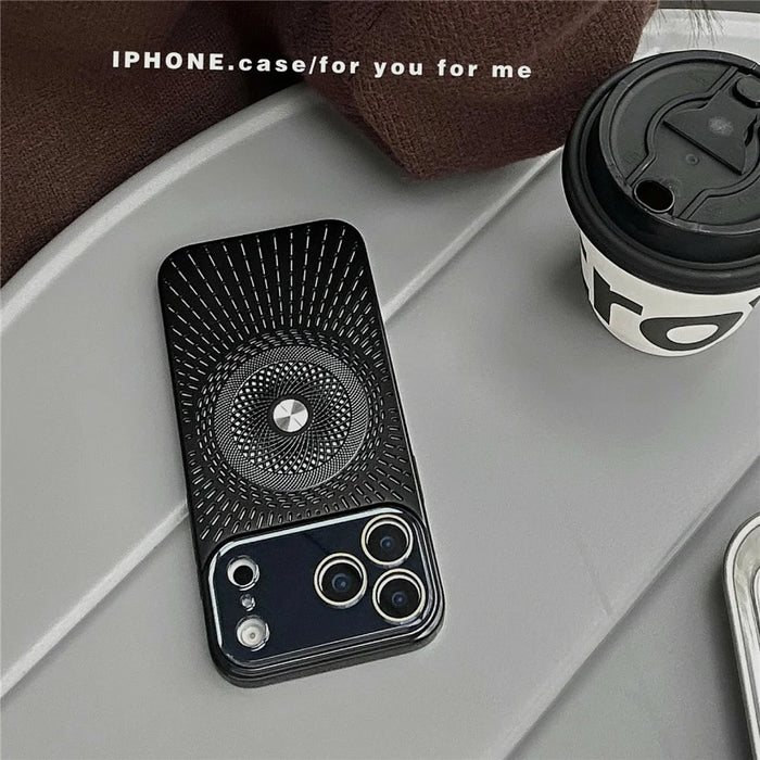 For iPhone 17 Pro Max Hollow Heat Dissipation Magnetic Case with Tempered Glass Screen Protector Shockproof Cover Compatible with Magsafe - Black - 2