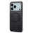 DENIOR A09+1 For iPhone 17 Pro Magnetic Case Crocodile Texture Leather Coated PC TPU Phone Cover - Black - 1