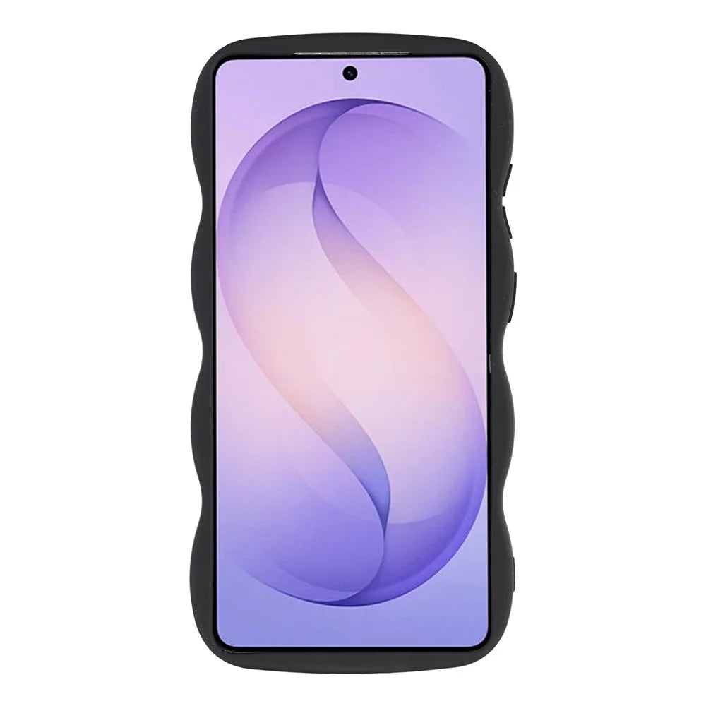 For Samsung Galaxy S26 Ultra Case TPU Protective Phone Cover Unique Curly Wave Frame - Black - 2