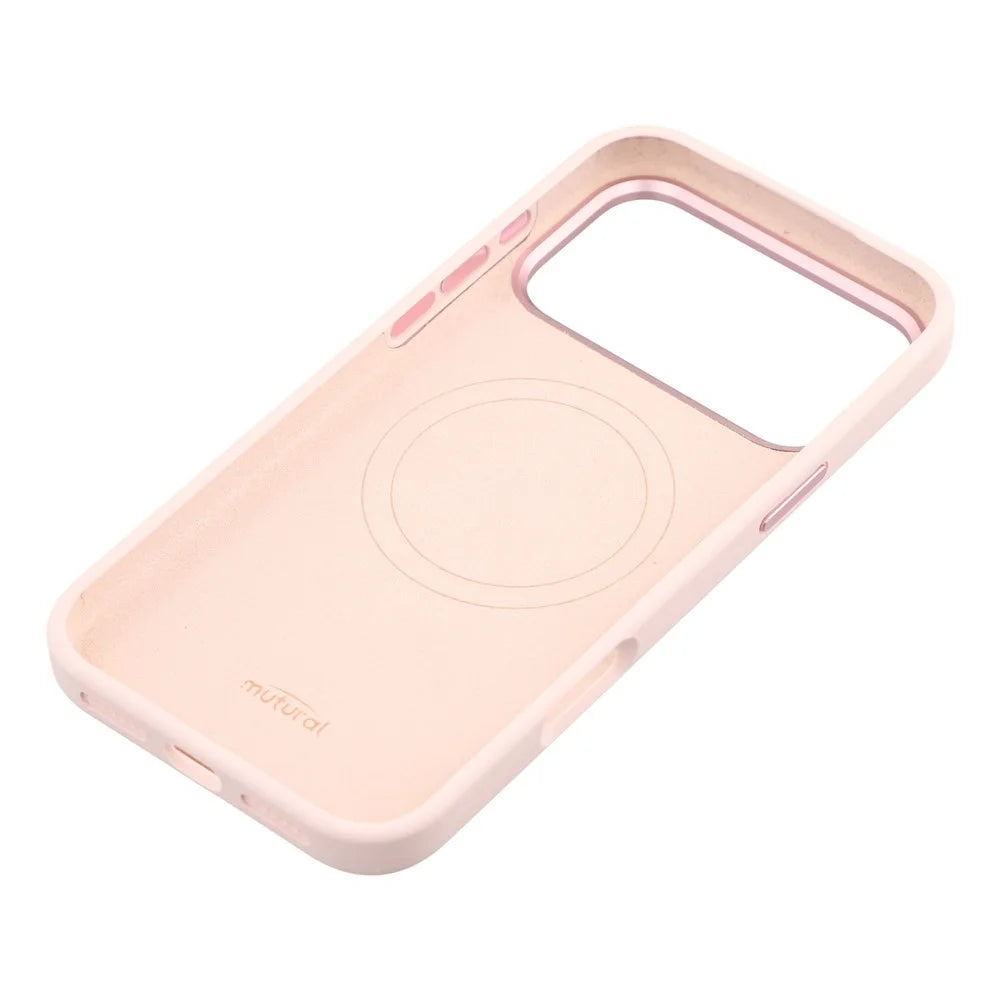 MUTURAL For iPhone 17 Pro Magnetic Case THE DOG Pattern PC + TPU Phone Cover with Tempered Glass Panel Compatible with MagSafe - Pink - 6