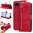 For Realme 16 5G PU Leather Cases with Zipper Pocket Wallet Phone Cover Stand - Red - 2