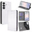 For Samsung Galaxy S26 Case Silk Touch PU Leather Phone Cover with Wallet Stand - White - 1