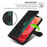 For Samsung Galaxy S26 Case Leather Wallet Phone Cover with Straw Hat Magnetic Clasp - Black - 5