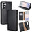 For Samsung Galaxy S26 Case Wallet PU Leather Magnetic Auto-Absorbed Phone Cover - Black - 1
