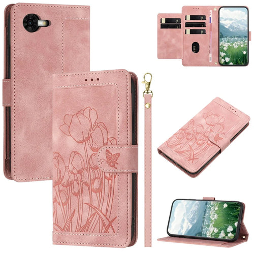 For ZTE nubia S2R Case Tulip Leather Phone Cover with 5 Card Slots Wallet - Pink - 1