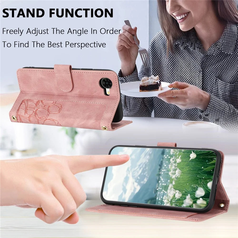 For ZTE nubia S2R Case Tulip Leather Phone Cover with 5 Card Slots Wallet - Pink - 7