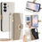 For Samsung Galaxy S26 Case Mirror Wallet Leather Phone Cover with Chain Shoulder Strap - White - 1