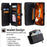 For Samsung Galaxy S26 Leather Case Zipper Pocket Wallet Phone Cover with 2 Straps - Black - 2