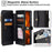 For Samsung Galaxy S26 Leather Case Zipper Pocket Wallet Phone Cover with 2 Straps - Black - 3