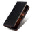 For Samsung Galaxy S26+ Case Genuine Cow Leather Stand Mobile Phone Cover with RFID Blocking Wallet - Black - 3