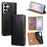 For Samsung Galaxy S26 Case Genuine Cow Leather Stand Mobile Phone Cover with RFID Blocking Wallet - Black - 1