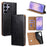 For Samsung Galaxy S26 Ultra Case Genuine Cow Leather Stand Mobile Phone Cover with RFID Blocking Wallet - Black - 1