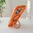 For iPhone 16 Pro Max Magnetic Case Rotating Ring Kickstand PC + TPU Skin-touch Phone Cover - Transparent Orange - 3