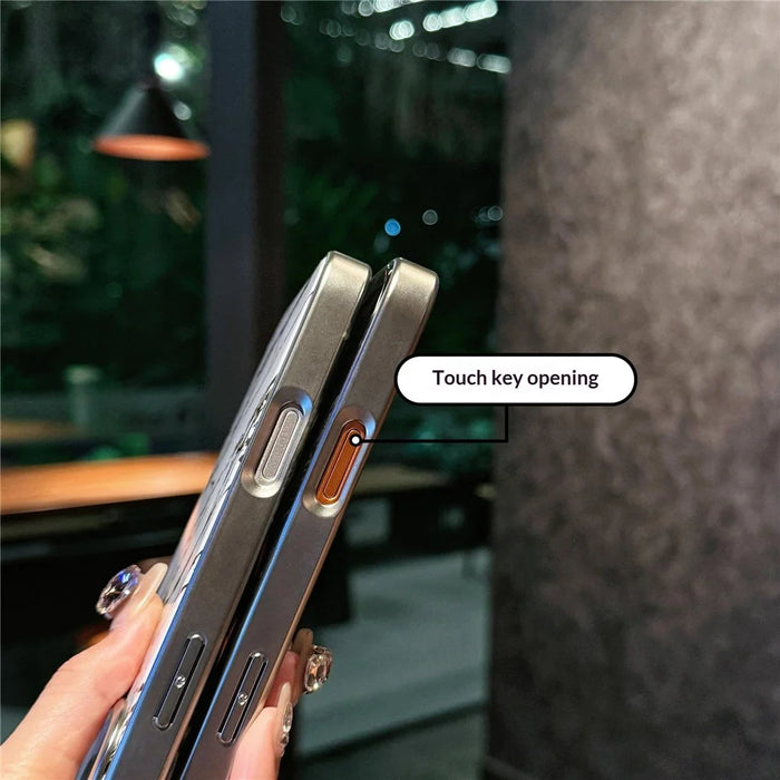 For iPhone 17 Pro Magnetic Case Marble Pattern Shockproof TPU + PC Phone Cover Compatible with Magsafe - Black - 7