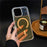 For iPhone 17 Pro Starlight Glitter Magnetic Case TPU + PC Shockproof Cover Compatible with Magsafe - Transparent Gold - 2