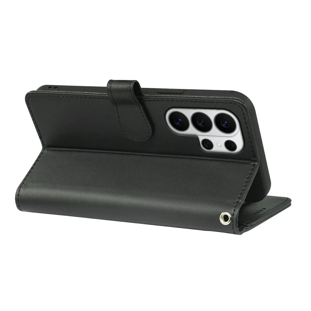 For Samsung Galaxy S25 Ultra Case with 9 Card Slots PU Leather Stand Phone Cover - Black - 4