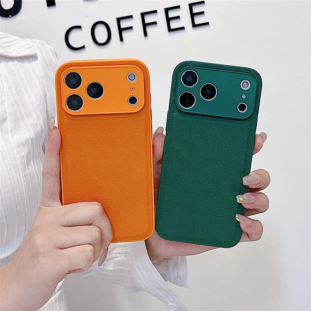 For iPhone 17 Pro Max Case Litchi Texture PU Leather Shockproof Protective Cover - Khaki - 2
