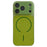 For iPhone 17 Pro Max Magnetic Case TPU + PC + PU Leather Protective Cover Compatible with Magsafe - Green - 1