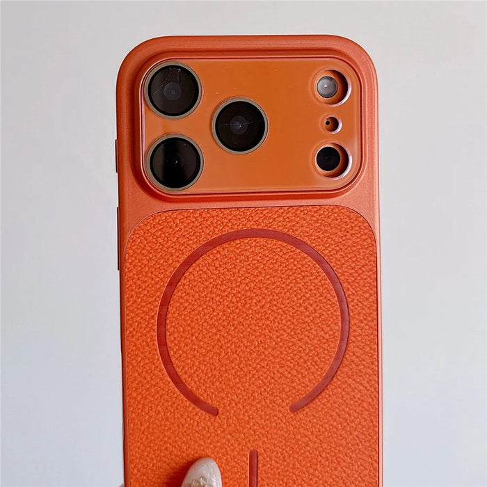 For iPhone 17 Pro Max Magnetic Case TPU + PC + PU Leather Protective Cover Compatible with Magsafe - Green - 6