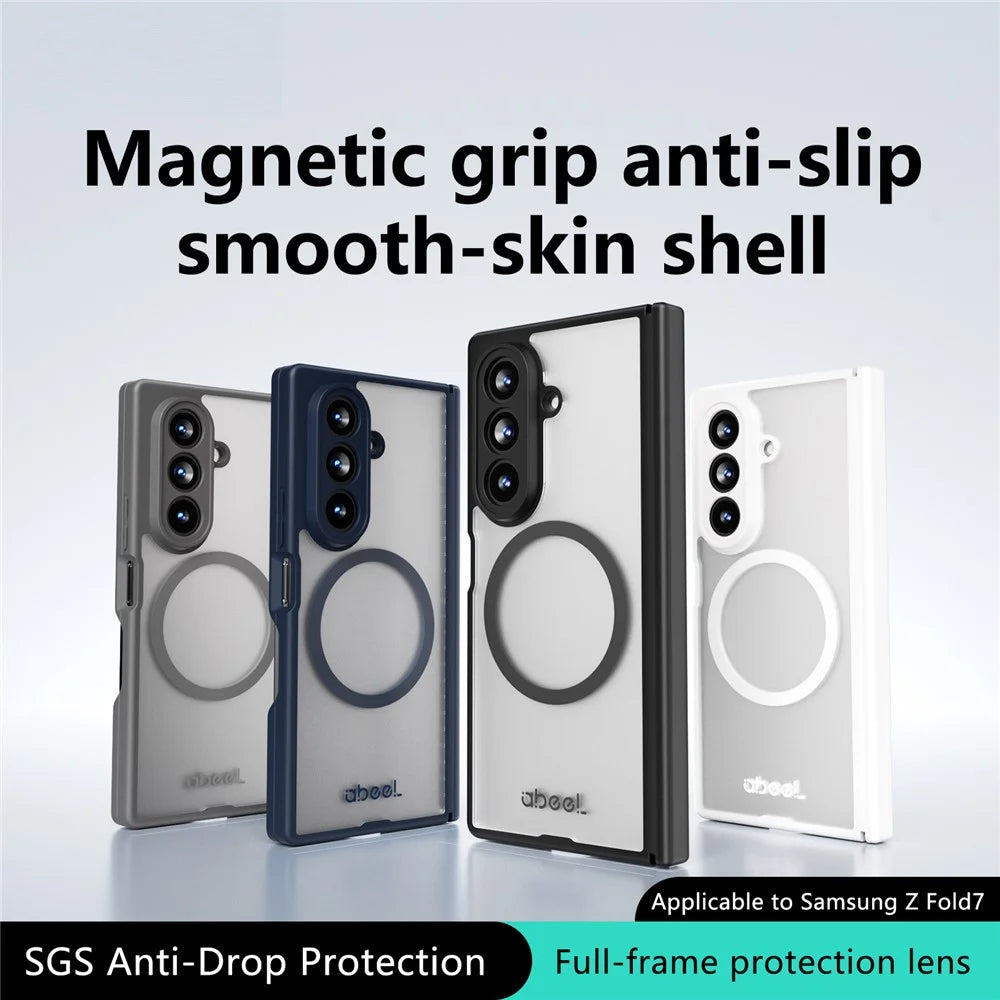 ABEEL for Samsung Galaxy Z Fold6 5G Matte Magnetic Case Hinge Design Shockproof TPU + PC Cover - Black - 6