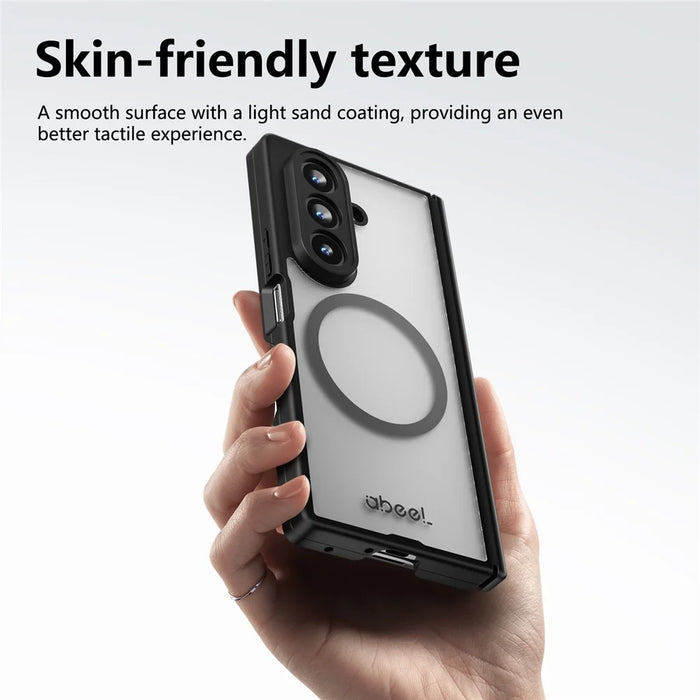 ABEEL for Samsung Galaxy Z Fold5 5G Matte Magnetic Case Hinge Design Shockproof TPU + PC Cover - Black - 5