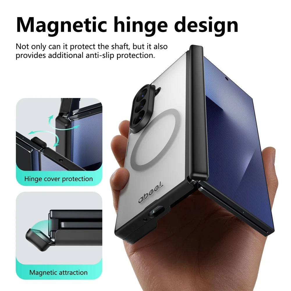 ABEEL for Samsung Galaxy Z TriFold 5G Matte Magnetic Case Hinge Design Shockproof TPU + PC Cover - Black - 2