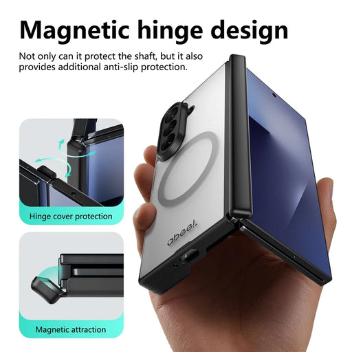 ABEEL for Samsung Galaxy Z TriFold 5G Matte Magnetic Case Hinge Design Shockproof TPU + PC Cover - Black - 2