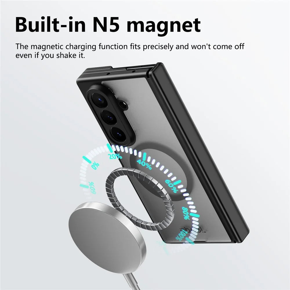 ABEEL for Samsung Galaxy Z TriFold 5G Matte Magnetic Case Hinge Design Shockproof TPU + PC Cover - Black - 3