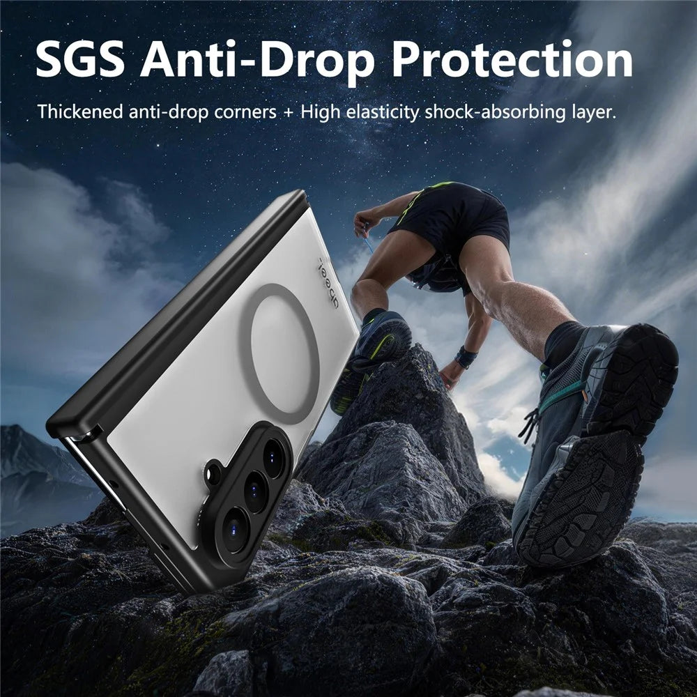 ABEEL for Samsung Galaxy Z TriFold 5G Matte Magnetic Case Hinge Design Shockproof TPU + PC Cover - Black - 4