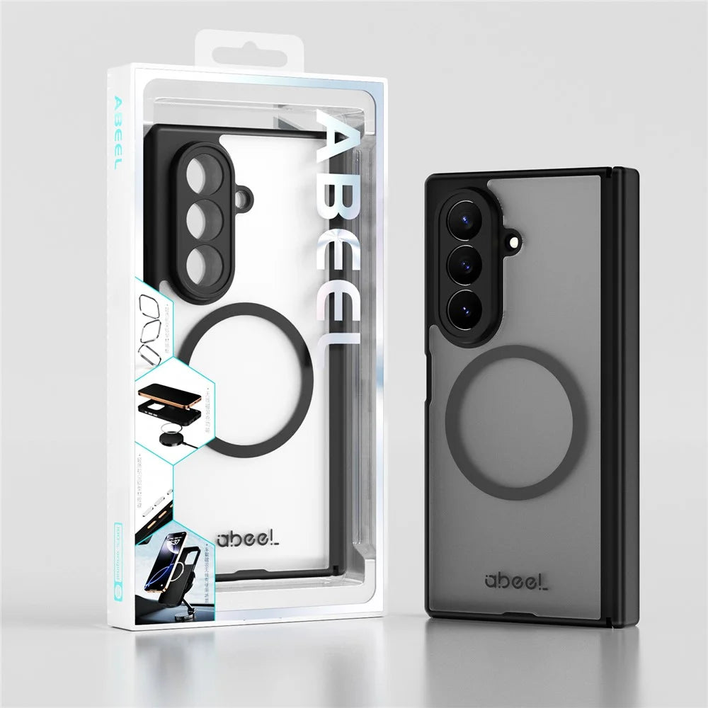 ABEEL for Samsung Galaxy Z TriFold 5G Matte Magnetic Case Hinge Design Shockproof TPU + PC Cover - Black - 7