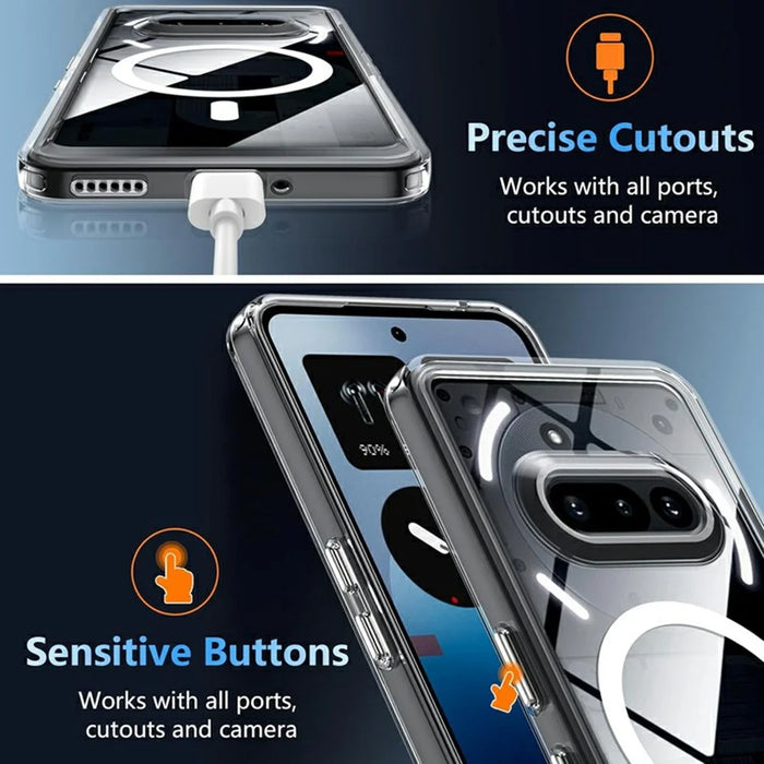 For Nothing Phone (4a) Magnetic Case Transparent TPU Anti Drop Phone Cover - 7