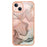 For iPhone 13 6.1 inch YB IMD Series-16 Style E 2.0mm TPU Drop Tested Phone Case Electroplating Frame Marble Pattern IMD Back Cover - Pink - 1