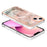 For iPhone 13 6.1 inch YB IMD Series-16 Style E 2.0mm TPU Drop Tested Phone Case Electroplating Frame Marble Pattern IMD Back Cover - Pink - 3