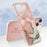 For iPhone 13 6.1 inch YB IMD Series-16 Style E 2.0mm TPU Drop Tested Phone Case Electroplating Frame Marble Pattern IMD Back Cover - Pink - 6