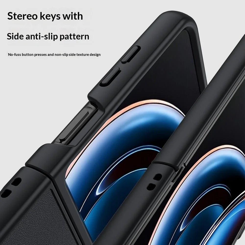 For ZTE nubia Flip3 5G Case PU Leather Coated PC Anti-Drop Folding Phone Cover - Black - 4