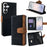 For Samsung Galaxy S26 Case RFID Blocking Color Splicing PU Leather Wallet Phone Cover - Black - 1