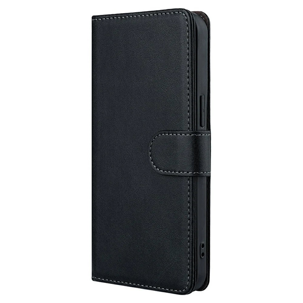 For Samsung Galaxy S26 Case RFID Blocking Wallet Cowhide Texture Leather Phone Cover - Black - 7