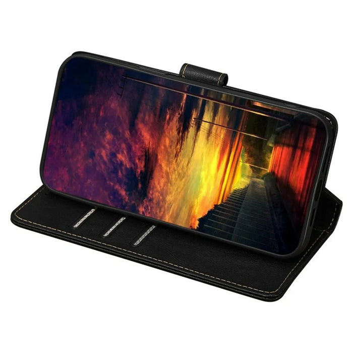 For Samsung Galaxy S26 Case Leather Phone Cover with RFID Blocking Wallet - Black - 3