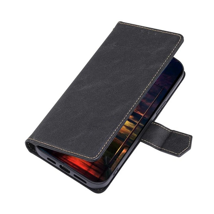 For Samsung Galaxy S26 Case Leather Phone Cover with RFID Blocking Wallet - Black - 4
