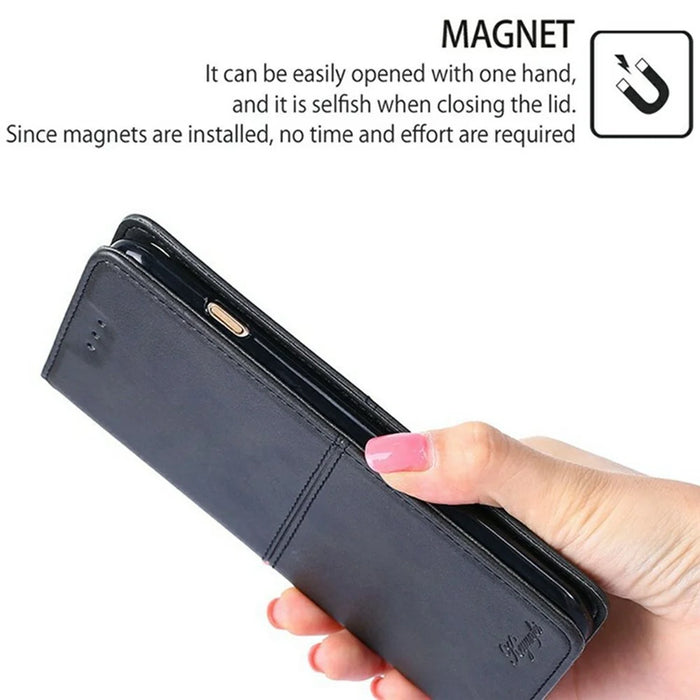 For Samsung Galaxy S26 Ultra Case Card Slots Cowhide Texture Phone Leather Cover - Black - 4