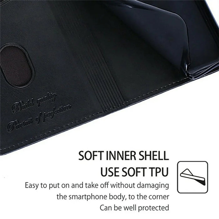 For Samsung Galaxy S26 Ultra Case Card Slots Cowhide Texture Phone Leather Cover - Black - 5