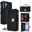 For Samsung Galaxy S26 Ultra Case Cross Texture PU Leather + TPU Wallet Phone Cover with Strap - Black - 1