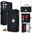 For Samsung Galaxy S26 Case Cross Texture PU Leather + TPU Wallet Phone Cover with Strap - Black - 1