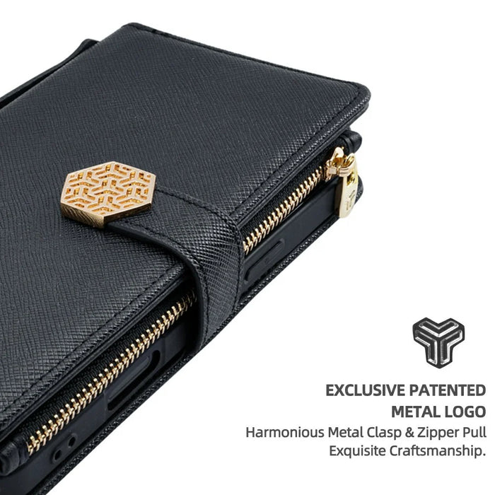 For Samsung Galaxy S26+ Case Cross Texture PU Leather + TPU Wallet Phone Cover with Strap - Black - 7