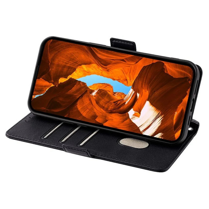 For Samsung Galaxy S26 Ultra Case RFID Blocking Wallet PU Leather Phone Cover with Wrist Strap - Black - 3