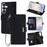 For Samsung Galaxy S26 Case RFID Blocking Wallet PU Leather Phone Cover with Wrist Strap - Black - 1