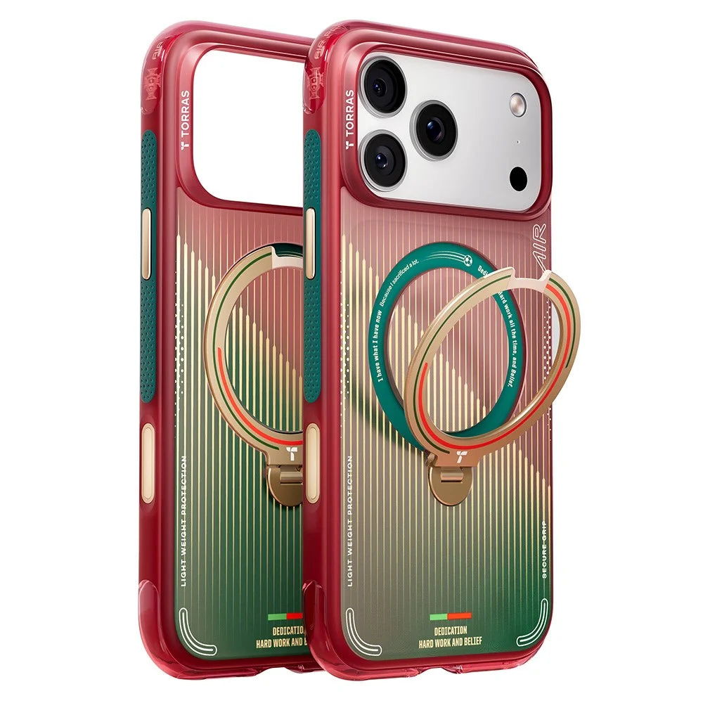 TORRAS Ostand Q3 Air for iPhone 17 Pro Max Magnetic Case 360° Rotating Kickstand TPU PC Phone Cover, FPF Limited Edition - Glory Slash - 1